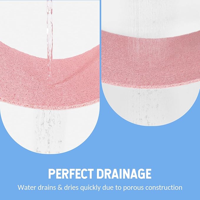 Non-Slip Bathtub Mat, Anti Slip Shower Mat, Fast Drying Bathtub Mats, Foot Scrubber Mat, Anti Slip Mat for Tub, Floor, Bathroom, Kitchen, Home, Hotel (Pink 24"×16")