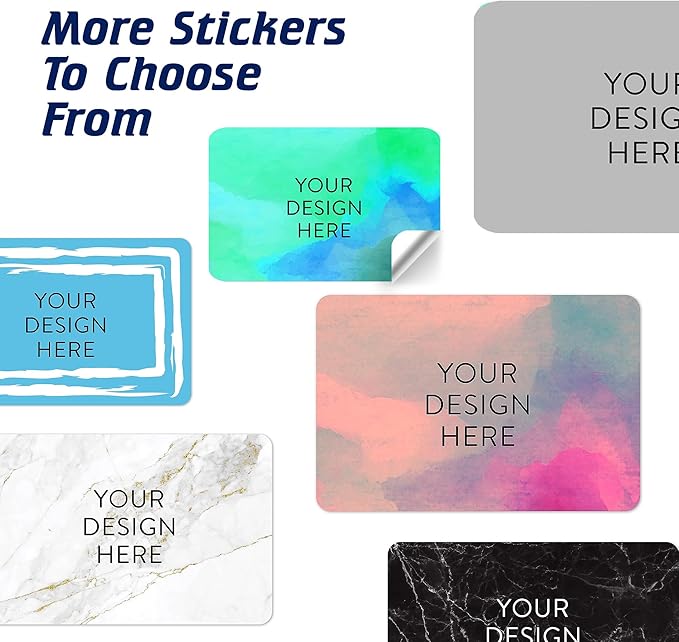 100 Custom Vinyl Stickers - Upload Your own Image, Text, Design, Logo - Personalized Logo Labels for Handmade, Packaging, Bottle, Jars, Candle, Brand Stickers (Blue Green, 3x2)