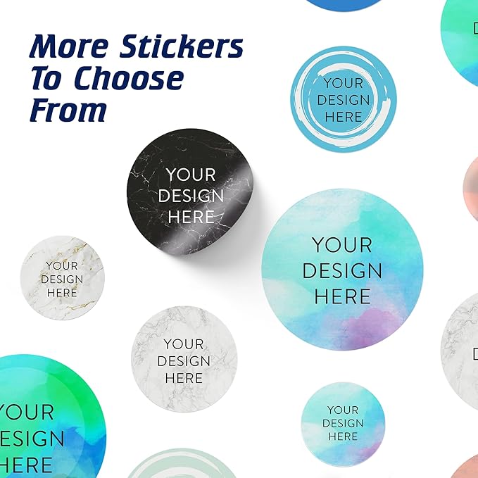 100 Custom Vinyl Stickers - Upload Your own Image, Text, Design, Logo - Personalized Logo Labels for Handmade, Packaging, Bottle, Jars, Candle, Brand Stickers (Sky Blue, 5x5)