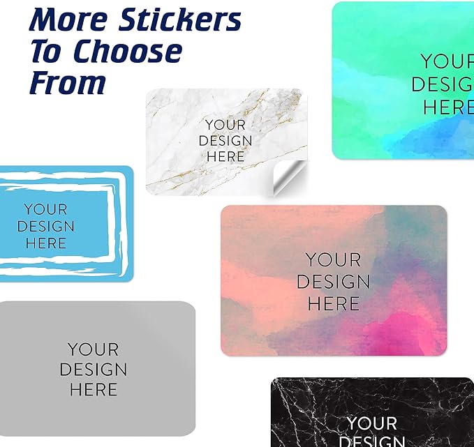 100 Custom Vinyl Stickers - Upload Your own Image, Text, Design, Logo - Personalized Logo Labels for Handmade, Packaging, Bottle, Jars, Candle, Brand Stickers (Gold Marble, 4x2)