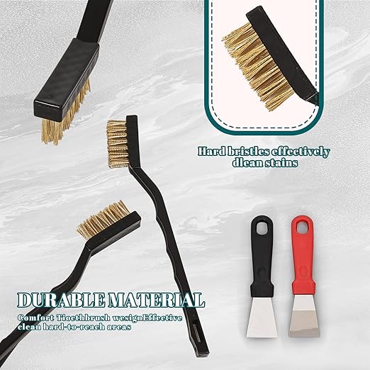 12 Pcs Mini Brass Brush Set, Brass Scratch Brush with Curved Handle, Cleaning Weld Slag and Rust