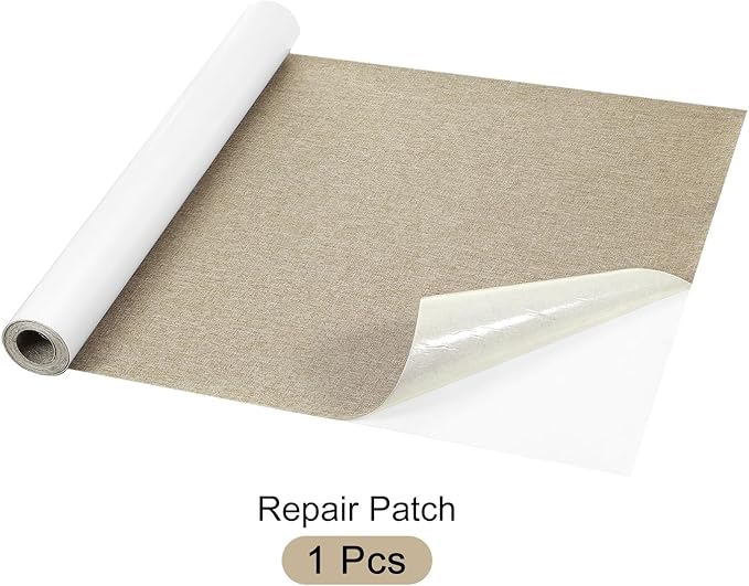 Repair Patches Repair Tape Self-Adhesive DIY Repair Patch Linen Gear Patch for Sofa, Furniture, Chair, Clothing,Tents,17x79 Inch,Light Brown