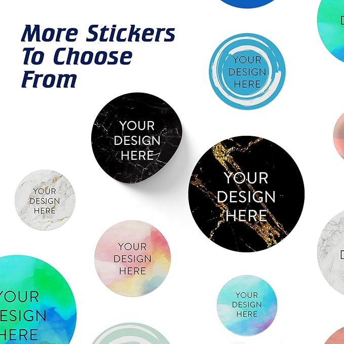 100 Custom Vinyl Stickers - Upload Your own Image, Text, Design, Logo - Personalized Logo Labels for Handmade, Packaging, Bottle, Jars, Candle, Brand Stickers (Black Gold Marble, 3x3)