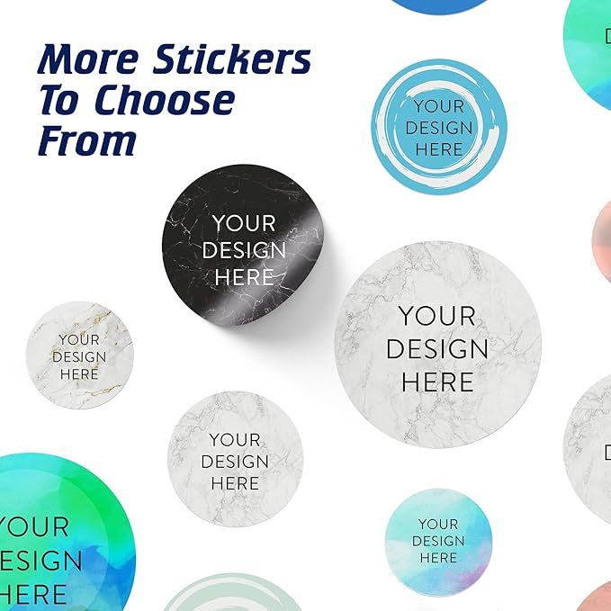 100 Custom Vinyl Stickers - Upload Your own Image, Text, Design, Logo - Personalized Logo Labels for Handmade, Packaging, Bottle, Jars, Candle, Brand Stickers (Silver Marble, 5x5)