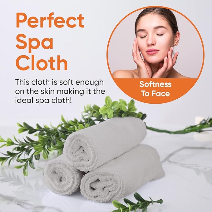 Superio Cotton Terry Washcloths Grey Towels 100% Cotton Cleaning Cloth 16" Rags Wash Clothes for Body and Face, Spa Towels, Multi Purpose (12, 16"x16")