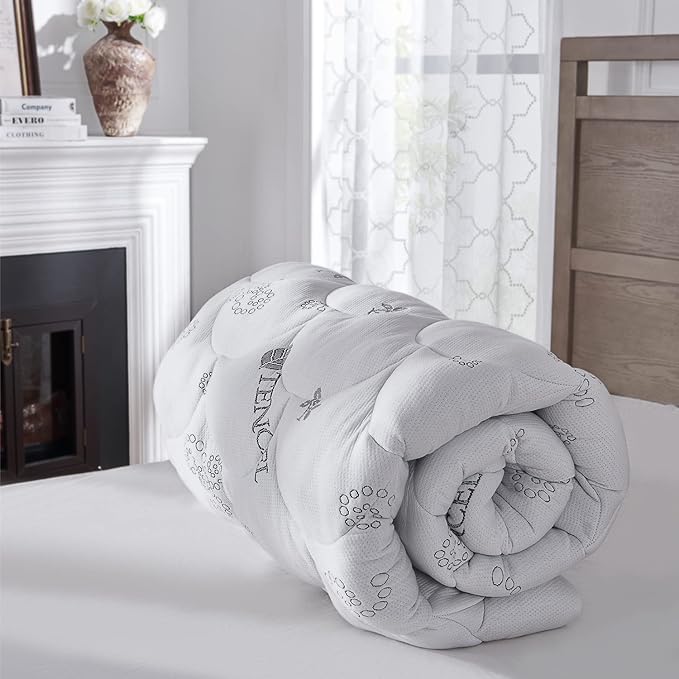Softhour Padded Topper Twin Size 40% Tencel Blend Rayon from Bamboo and Cotton Filled Mattress Cover, Thick, Luxurious and Comfort Mattress Pad, Deep Pocket for 21" Mattress