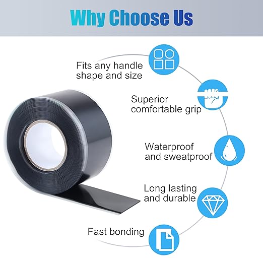 Lichamp Seal Self Fusing Silicone Tape, 1 Inch x 10 Feet x 10 Rolls, Total 100 Feet for Plumbing Leak Repair and Electric Wire Wrapping Tape