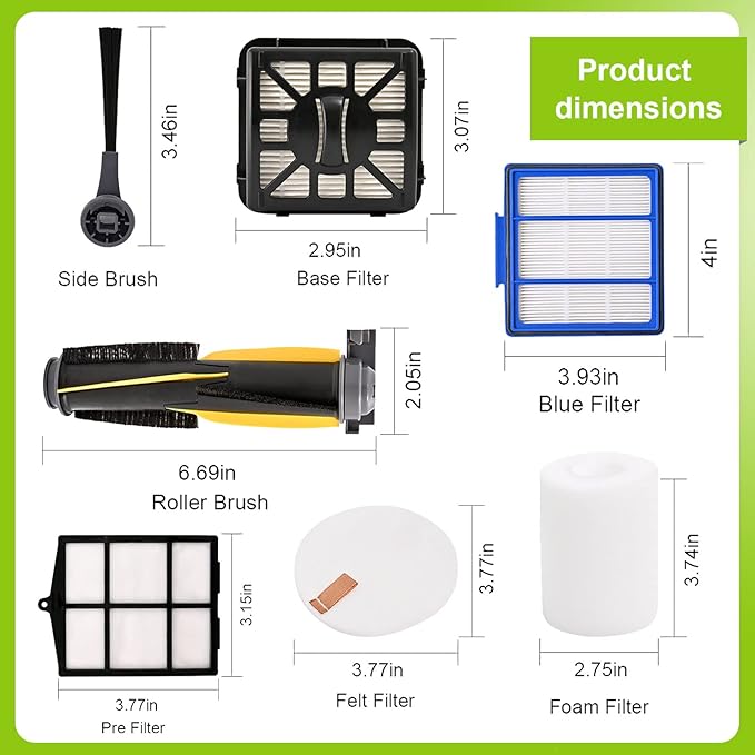 Replacement Parts Kit for Shark AV911S RV912S RV913S AV1002AE IQ R101AE (RV1001AE),IQ R101 (RV1001) Robot Vacuum Cleaner