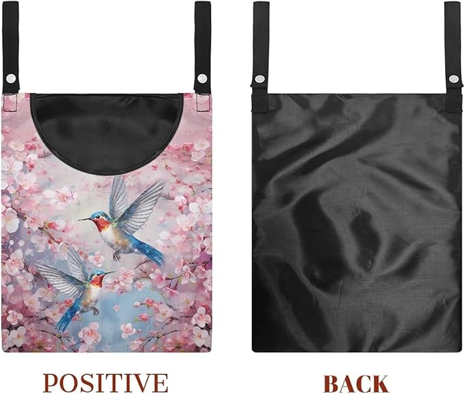 Pin Bag, Hummingbird Print Clothes Pin Hanging Bag Clothespin Storage Organizer with Large Opening Storage Organizer Space-Saving Laundry Hanging Bag