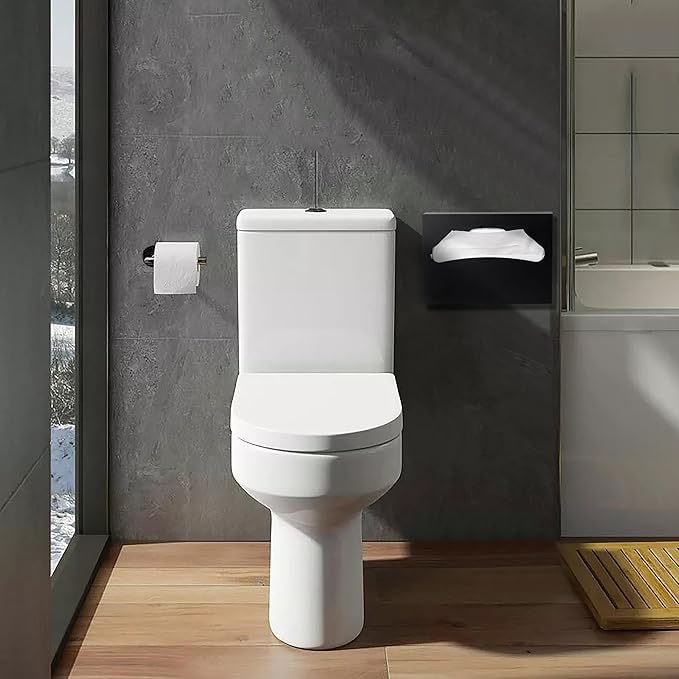 Toilet Seat Cover Dispenser,Commercial Stainless Steel Brushed Toilet Seat Cover Holder for Disposable Toilet Seat Covers Wall Mount for Bathroom Restroom(Black)