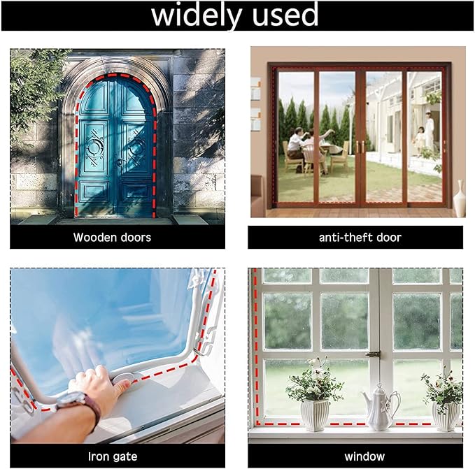 White Rubber Weather Stripping Door Seal Strip, D Shape Door Rubber Weather Seal Strip, SelfAdhesive Weatherstripping Soundproofing Doors Sealing Strip for Windows (23 feet, White)