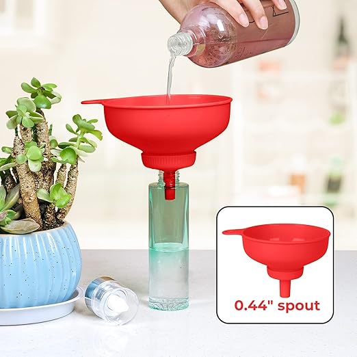 Wide Mouth Kitchen Funnel, Food Grade Plastic Cooking Canning Funnel with 4 Sizes Spouts for Filling Wide and Regular Mason Jars, Spray Dropper Oil Bottle Jug Spices Shampoo Sauce
