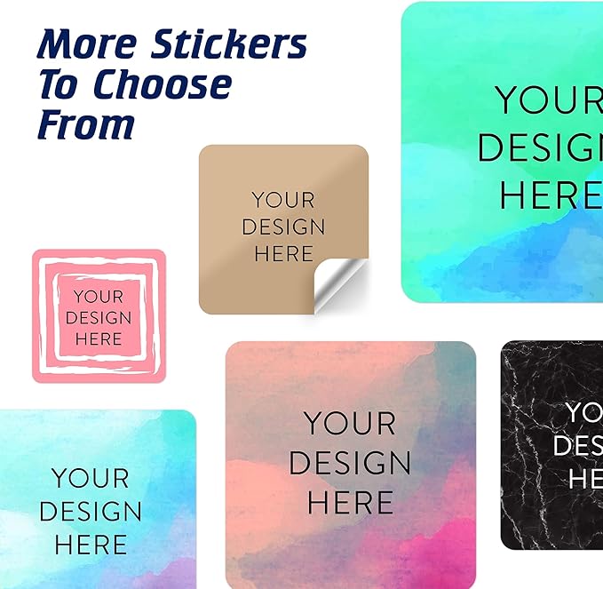 100 Custom Vinyl Stickers - Upload Your own Image, Text, Design, Logo - Personalized Logo Labels for Handmade, Packaging, Bottle, Jars, Candle, Brand Stickers (Brown, 1.5x1.5 Square)