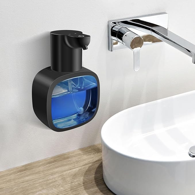 Automatic Liquid Soap Dispenser with 500ml /17oz Capacity, Touchless Soap Dispenser with 4 Level Adjustable, Rechargeable, Wall-Mounted, Waterproof for Kitchen, Bathroom, Hotel, Restaurant