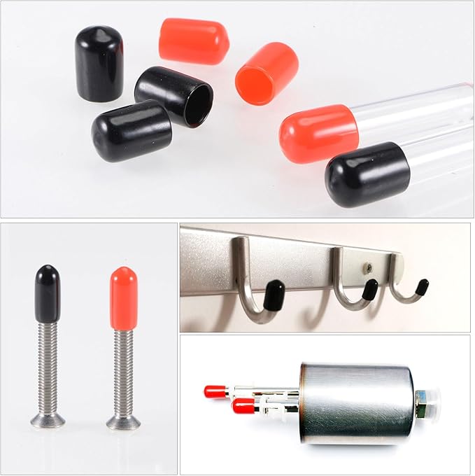 uxcell 20pcs Rubber End Caps 9mm ID Vinyl PVC Round Tube Bolt Cap Cover Screw Thread Protectors Yellow