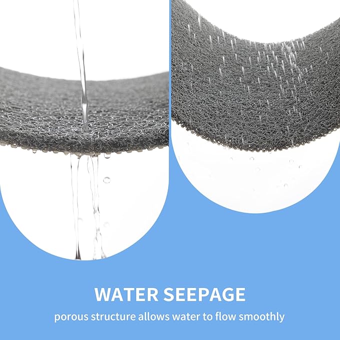Non-Slip Shower Mat Bathtub Mat for Bath Tub,Anti Slip Bath Tub Mat,Floor Mat,Soft PVC Loofah Bathroom Mats,Foot Scrubber Mat,Quick Drying Easy Cleaning Mats for Wet Areas(40 * 16 Grey)