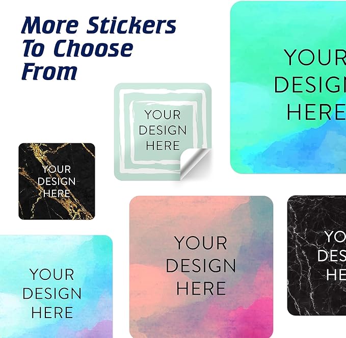 100 Custom Vinyl Stickers - Upload Your own Image, Text, Design, Logo - Personalized Logo Labels for Handmade, Packaging, Bottle, Jars, Candle, Brand Stickers (Mint, 1.5x1.5 Square)