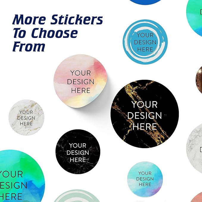 100 Custom Vinyl Stickers - Upload Your own Image, Text, Design, Logo - Personalized Logo Labels for Handmade, Packaging, Bottle, Jars, Candle, Brand Stickers (Watercolor, 3x3)