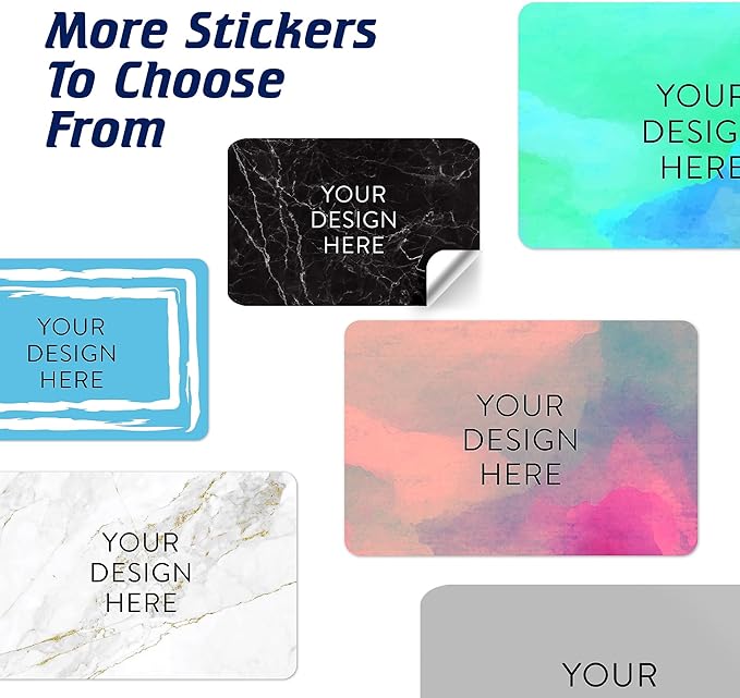 100 Custom Vinyl Stickers - Upload Your own Image, Text, Design, Logo - Personalized Logo Labels for Handmade, Packaging, Bottle, Jars, Candle, Brand Stickers (Black Marble, 3x2)