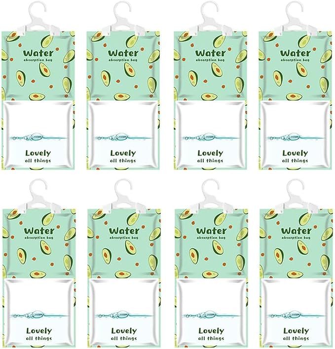 AOPANDA Moisture Absorbers Packets, 8 Pack - Eliminates Musty Odors for Fresher, Cleaner Air, Humidity Packs, Dessicant Packets, Hanging Closet Dehumidifier Bags(pawpaw)