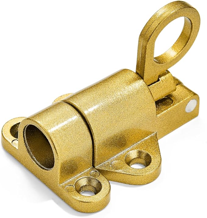 3 Packs Self-Closing Latches,Gold Spring Door Lock,Resilient Bolt Latch Aluminum Alloy Safety Automatic Spring Barrel Slide Door Lock with Screws,Used for Gate,Window and Cabinet etc