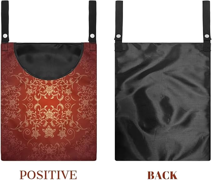 Home Outdoor Clothespin Holder - Windproof & Water Resistant Storage Bag - Commercial Quality Hanging Organizer for Laundry Businesses Classic Flower Pattern Print 14.5x12in
