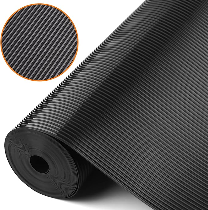 Shelf Liners for Kitchen Cabinets Non Adhesive Drawer Liner EVA Material Cupboard Mat Refrigerator Mats Washable Fridge Liner for Cabinet, Storage and Desks 11.8 x 59 Inches Black