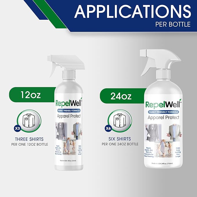 Apparel Protect (24oz) Stain & Water Repellent Spray – Non-Toxic, Eco-Friendly, Pet-Safe Sprays for Clothing & More