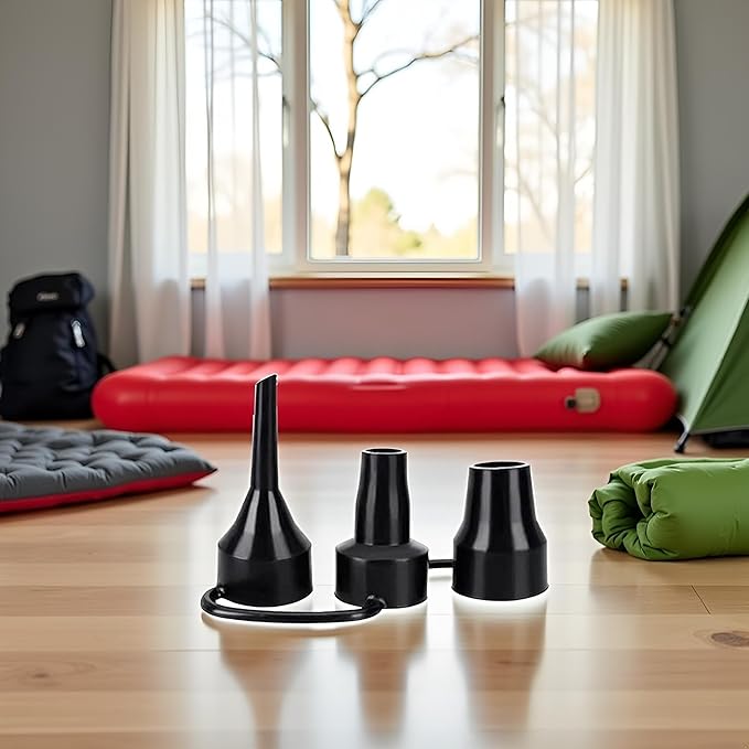 3 Sizes Black Air Pump Replacement Nozzles, Plastic Pump Nozzles,Inflatable Pump Nozzles Head,Air Pump Inflator Adaptor Accessory for Partial Air Bed,Air Mattress Air Mattresses and Accessories