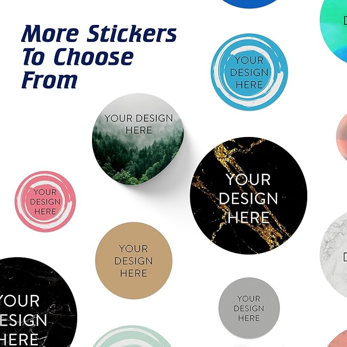 100 Custom Vinyl Stickers - Upload Your own Image, Text, Design, Logo - Personalized Logo Labels for Handmade, Packaging, Bottle, Jars, Candle, Brand Stickers (Foggy Valley, 5x5)