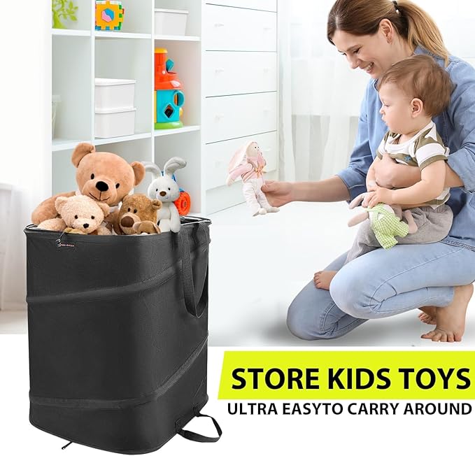 YUDI & GARDEN 46 Gallon Square Collapsible Yard Waste Bin|Collapsible Trash Can|Camping Trash Can, for Collecting Weeds or Yard and Party Waste