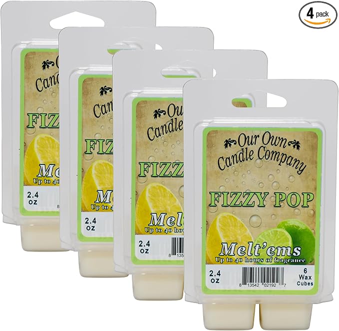 Our Own Candle Company Premium Wax Melt, Fizzy Pop Scent, Handmade in The USA, 24 Cubes (4 Pack, 9.6oz Total)