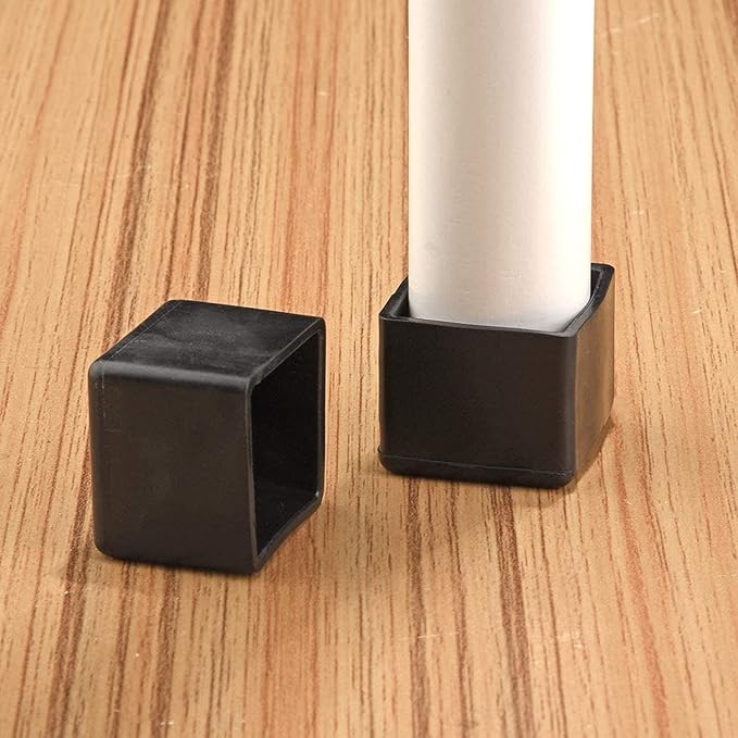 12 Pcs Black Square Anti-Slip Rubber Leg Tips Chair Leg Caps Furniture Floor Protectors Chair Table Bar Stool Leg Covers Furniture Leg Cube Feet 1.57 Inch x 1.57 Inch (40 x 40mm)