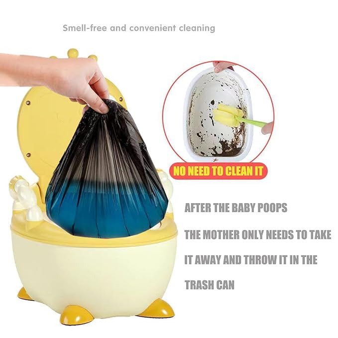 Potty Chair Liners with Elastic, Portable Potty Training Bags, Potty Refill Liners Disposable for Toddlers Kids and Baby,Toilet Seat Cover,17x8Inches,Black