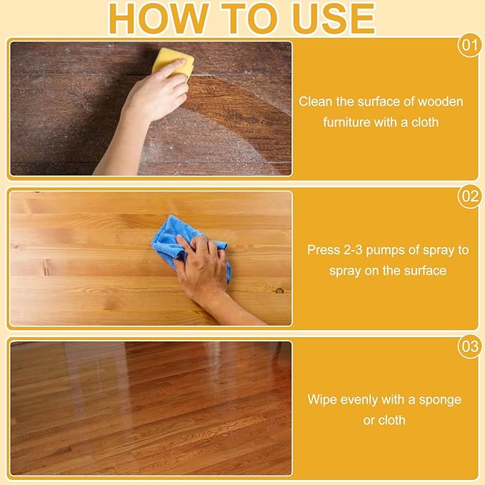2PCS Natural Beeswax Care Spray & Restorer, The Original Beeswax Spray, Wood Seasoning Beewax For Furniture Floor, for Furniture, Floor, Tables, Cabinets