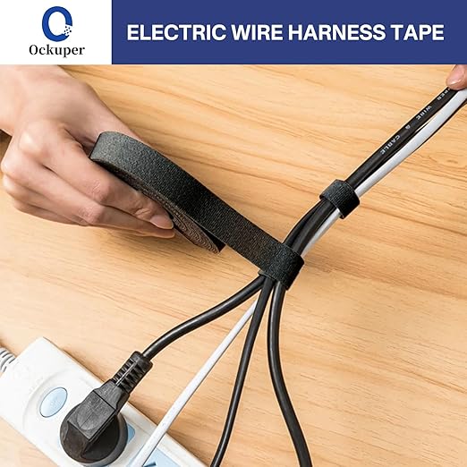 Wire Harness Tape, 0.98"x 49FT 5 Rolls, Wiring Loom Harness, Self-Adhesive Felt Cloth Electrical Tape for Automotive Engines, Harness Wrap Protection,Noise Dampening and Cable Protection,Black