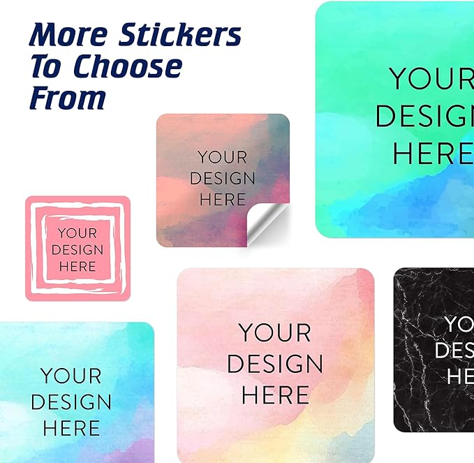 100 Custom Vinyl Stickers - Upload Your own Image, Text, Design, Logo - Personalized Logo Labels for Handmade, Packaging, Bottle, Jars, Candle, Brand Stickers (Rose, 1.5x1.5 Square)