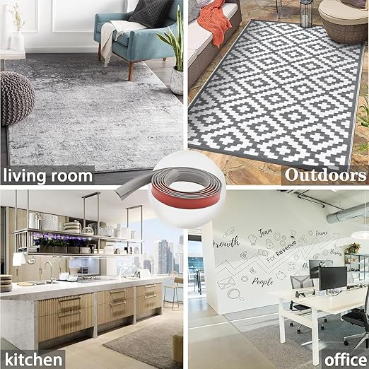 Self Adhesive Carpet Transition Strip with Edge Trim, Designed for Seamless Transitions from Carpet to Tile or Vinyl Floors, Perfect for Doorways.(Brown,36ft)