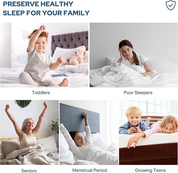 BEDLORE Waterproof Mattress Protector, Full Size, Deep Pocket, Eco-Friendly, Waterproof, Stain Protection, Washable, White