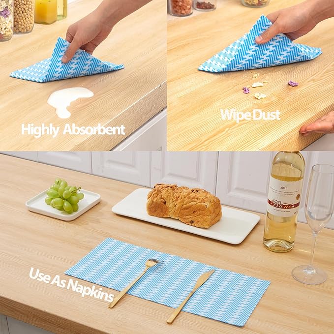 Disposable Dish Cloths,Multi use Reusable Cleaning Cloth,Machine Washable J Cloth,Heavy Duty Handy Cleaning Wipes 13.7" X 15.7" 120 Count