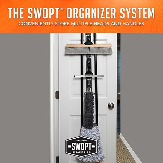 SWOPT 18” Premium Multi-Surface Push Broom Head — Indoor and Outdoor Push Broom — Cleaning Head Interchangeable with All SWOPT Cleaning Products for More Efficient Cleaning and Storage