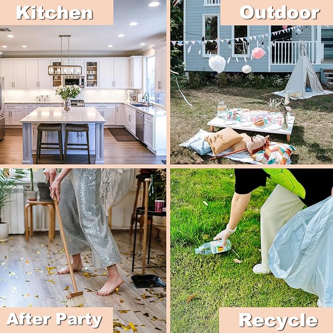 13 Gallon Tall-Kitchen-Garbage Bags Drawstring Trash-Bag - White 52 Count Large Recycling Compactor Recycle Gal Plastic Unscented Can Bulk Liners Waste Basket Inwaysin
