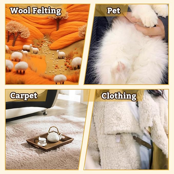 2 Pcs Large Wooden Wool Carders, Needle Felting Carding Brushes Tools with Finger Cots, Wool Needle Felting Brushes for Wool Felting, Spinning Crafts, Pet Grooming