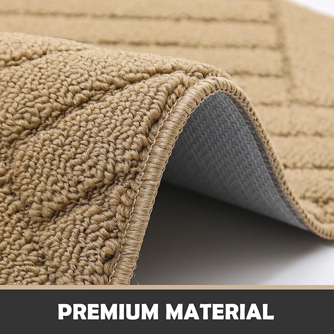 Door Mat Indoor Doormat, Entryway Rug Door Mats Non-Slip Rubber Backing, Low-Profile Entrance Rugs, Absorbent Resist Dirt Doormats Inside Floor Door mat for Entryway,24" x36 Brown