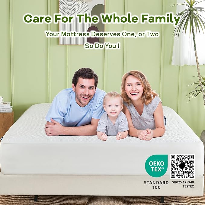 Luxury King Size Tencel Waterproof Mattress Protector Deep Pocket - Premium Cooling Bed Cover Pad - Hypoallergenic & Allergy-Friendly - Oeko-Tex Certified - Ultra Soft & Breathable