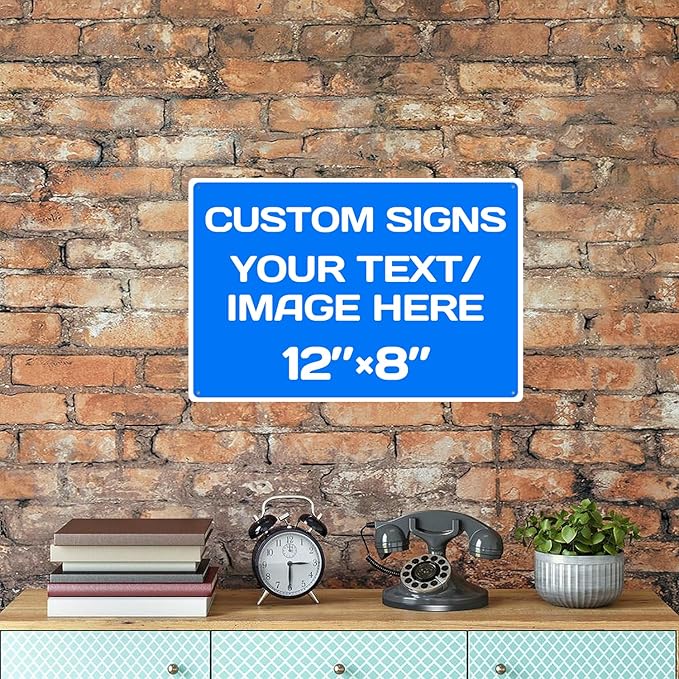 Custom Metal Signs - Aluminum, Weatherproof, Multiple Sizes, Custom Text & Picture, Hazard, Garden, Door, Business Signs