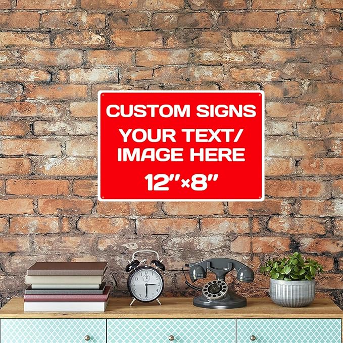 Personalized Aluminum Weatherproof Metal Sign - Multiple Sizes, Custom Text & Picture, Hazard, Garden, Custom Door Sign