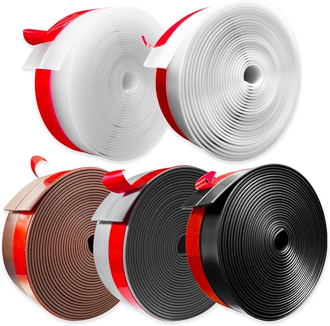 Silicone Weather Stripping, Door Draft Stopper Window Seal Strip for Gaps of Door & Windows, Garage Door Under Bottom, Sealing Tape Shower Doors Sweep (Brown, 3 inch x 20 Ft.)