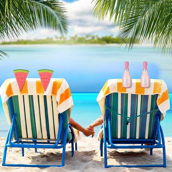 Sieral 8 Pcs Beach Towel Clips Beach Chair Pool Clips for Chairs Plastic Windproof Holder Funny Decorative Clothespins for Patio Accessories Summer, 4 Styles(Stylish Style)