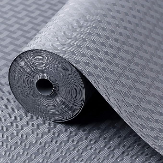 Shelf Liners for Kitchen Cabinets Refrigerator Liners Waterproof Kitchen Cupboard Liner Durable Plastic Drawer Mats EVA Material Non Adhesive Fridge Liner for Shelves (23.6 x 157.4 inches, Gray)